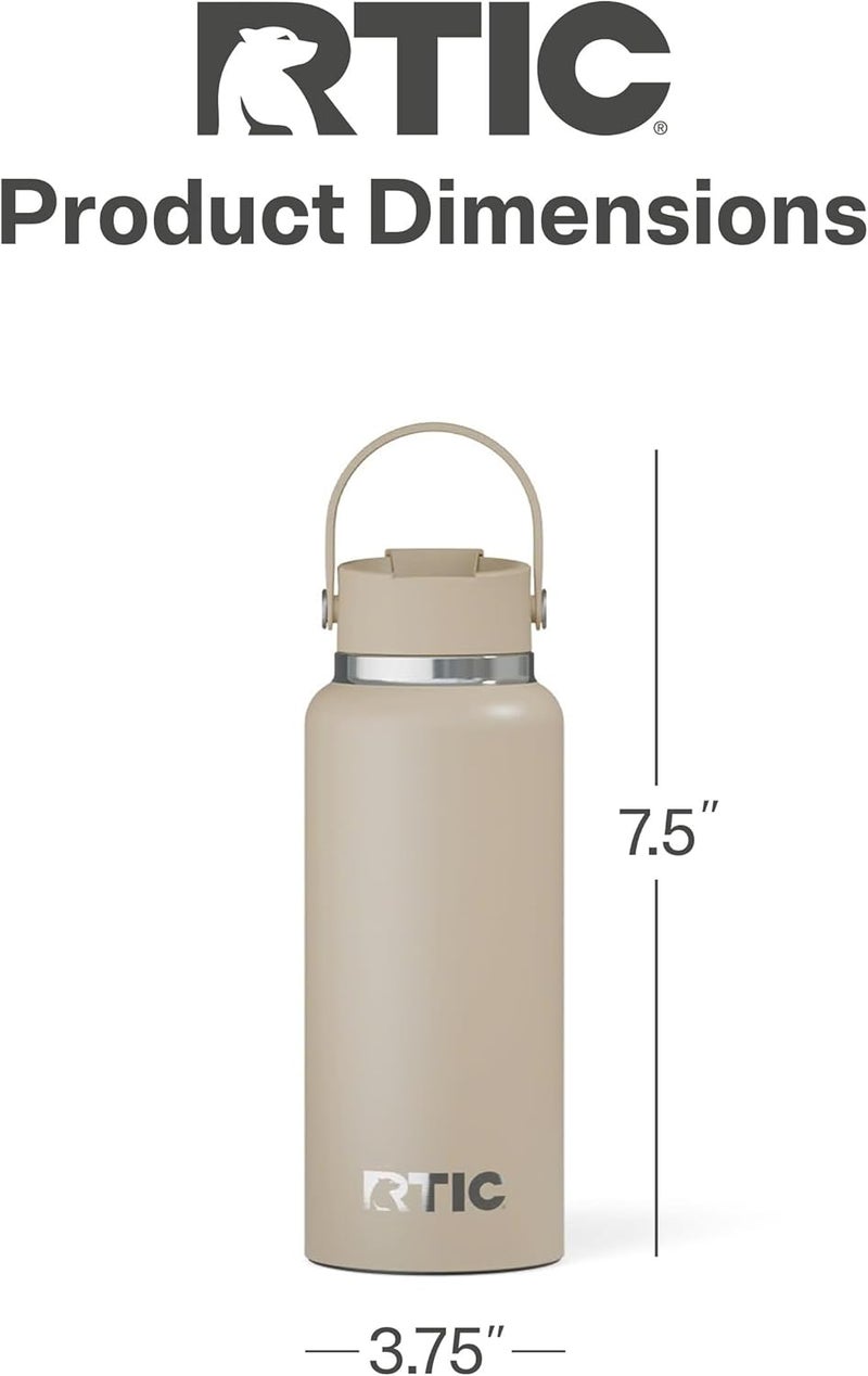 RTIC 32oz Outback Water Bottle, Ceramic Lined, Insulated, Stainless Steel, Double Wall Vacuum-Insulation, Leak-Proof Lid, BPA-Free Water Flask Hiking, Running, Sports, Outdoor, Beach - Image 3